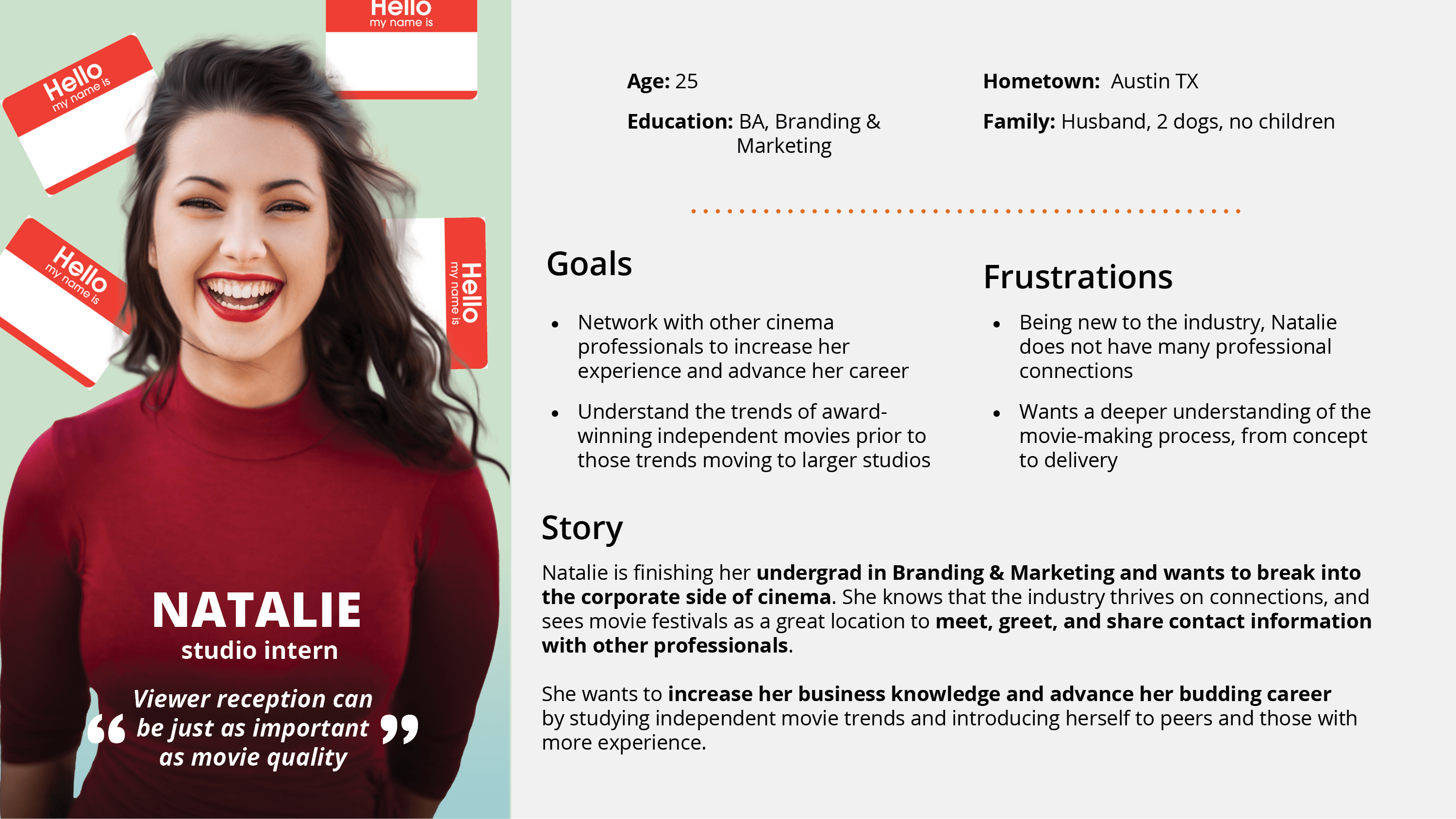 Natalie persona profile